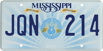 MS license plate JQN214