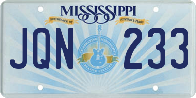 MS license plate JQN233