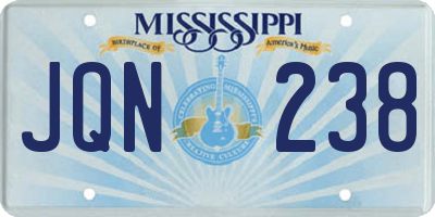 MS license plate JQN238