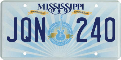 MS license plate JQN240