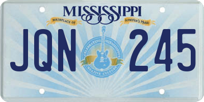 MS license plate JQN245