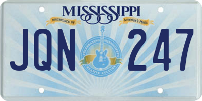 MS license plate JQN247