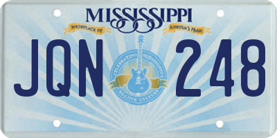 MS license plate JQN248