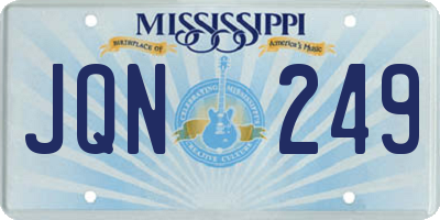 MS license plate JQN249