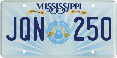 MS license plate JQN250