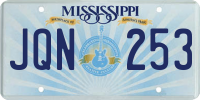MS license plate JQN253