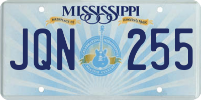 MS license plate JQN255