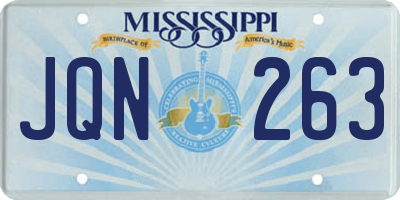 MS license plate JQN263