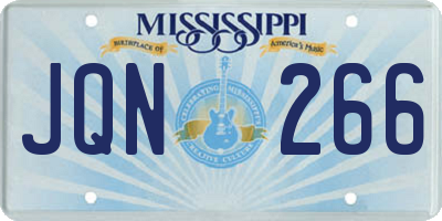 MS license plate JQN266