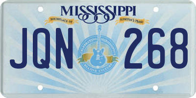 MS license plate JQN268