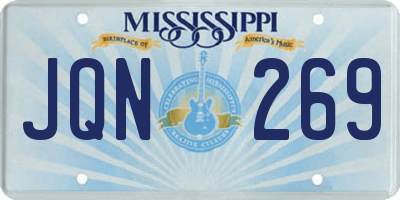 MS license plate JQN269