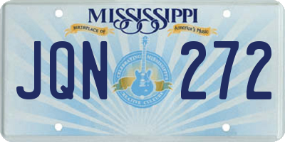 MS license plate JQN272