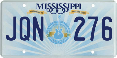 MS license plate JQN276