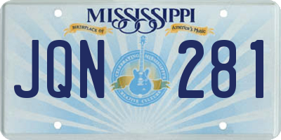 MS license plate JQN281