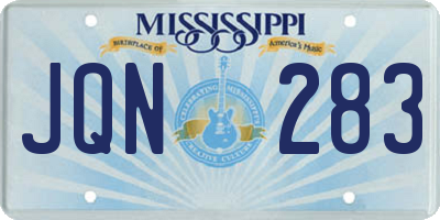 MS license plate JQN283
