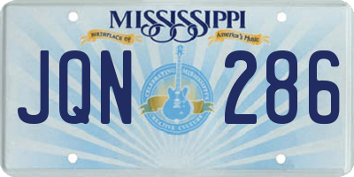 MS license plate JQN286