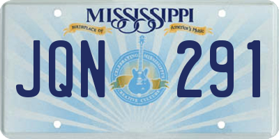 MS license plate JQN291