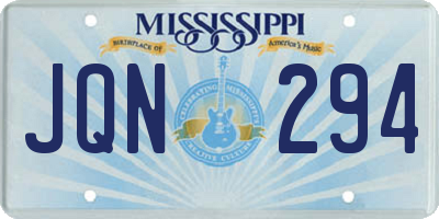 MS license plate JQN294