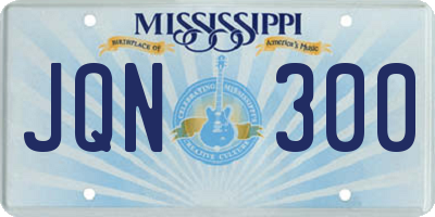MS license plate JQN300