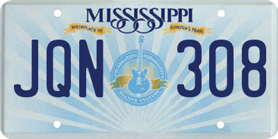 MS license plate JQN308