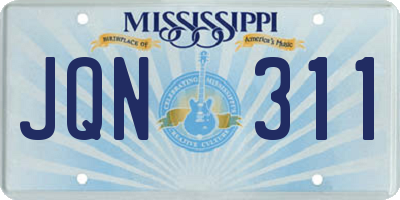 MS license plate JQN311