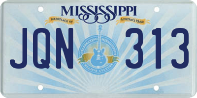 MS license plate JQN313