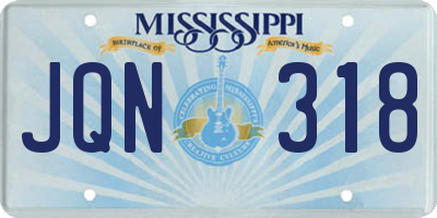 MS license plate JQN318