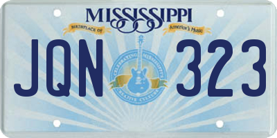 MS license plate JQN323