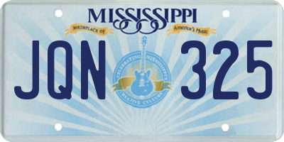 MS license plate JQN325
