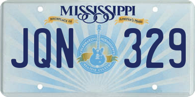 MS license plate JQN329