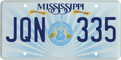 MS license plate JQN335