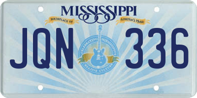 MS license plate JQN336