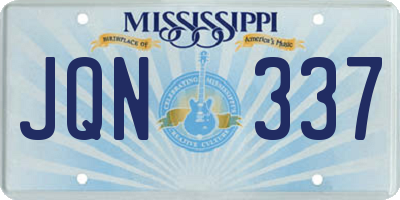 MS license plate JQN337