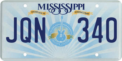 MS license plate JQN340