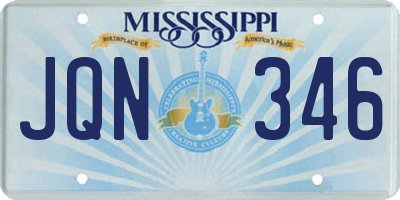 MS license plate JQN346