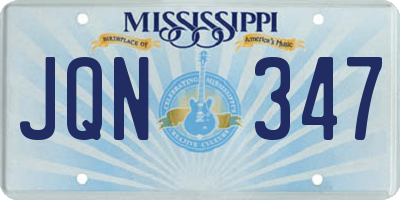 MS license plate JQN347