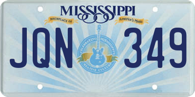 MS license plate JQN349