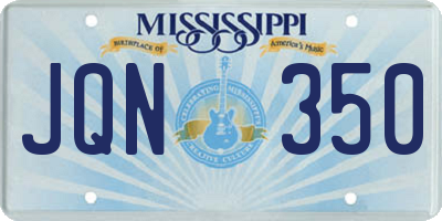 MS license plate JQN350