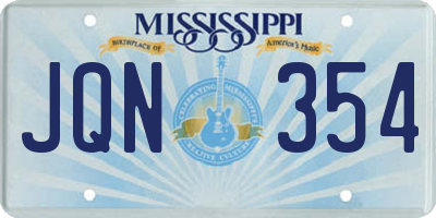 MS license plate JQN354
