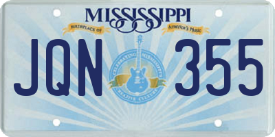 MS license plate JQN355
