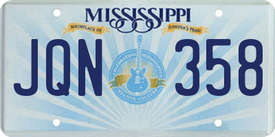 MS license plate JQN358