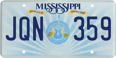 MS license plate JQN359