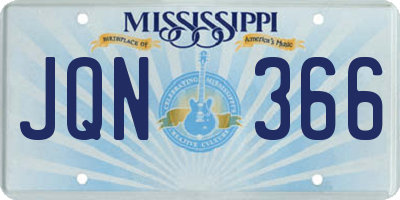 MS license plate JQN366