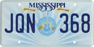 MS license plate JQN368