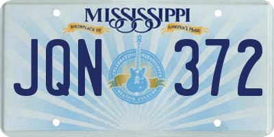 MS license plate JQN372