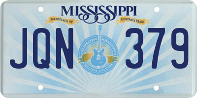 MS license plate JQN379