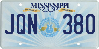 MS license plate JQN380