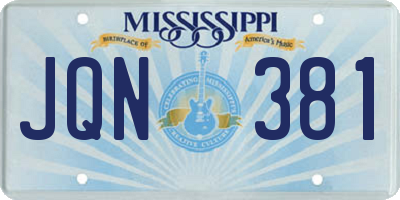 MS license plate JQN381