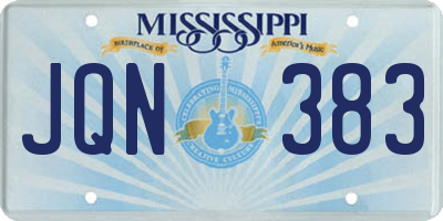 MS license plate JQN383