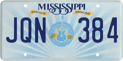 MS license plate JQN384